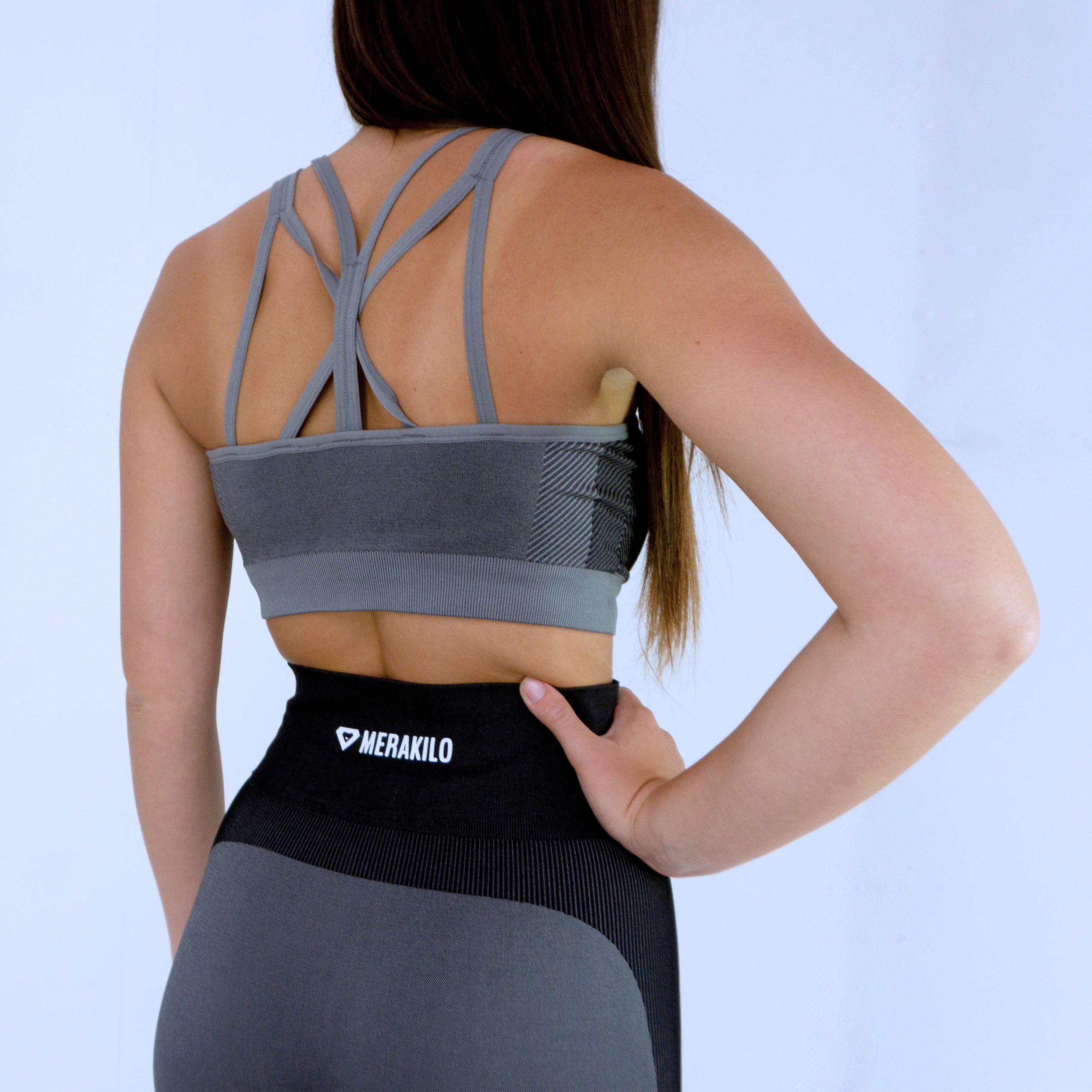 Evolution Seamless Sports Bra -  Heather/ Dark Grey