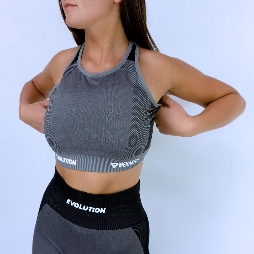 Evolution Seamless Sports Bra -  Heather/ Dark Grey