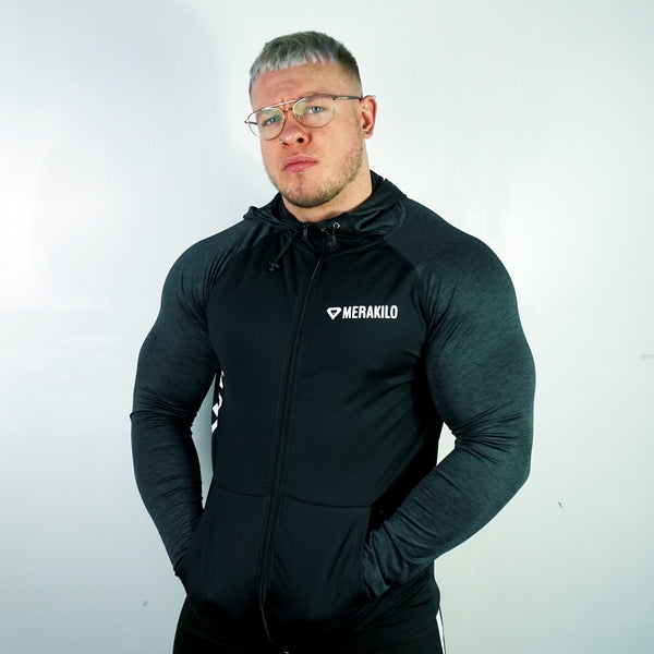 Evolution Fitness Men's Hooded Full Zip - Black
