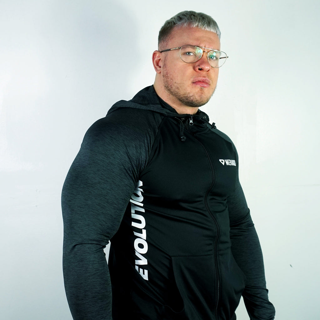 Evolution Fitness Men's Hooded Full Zip - Black
